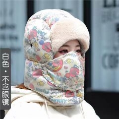 眼鏡帽子一體圍脖雷鋒帽女冬款騎車加絨加厚保暖防風(fēng)防寒時(shí)尚洋氣